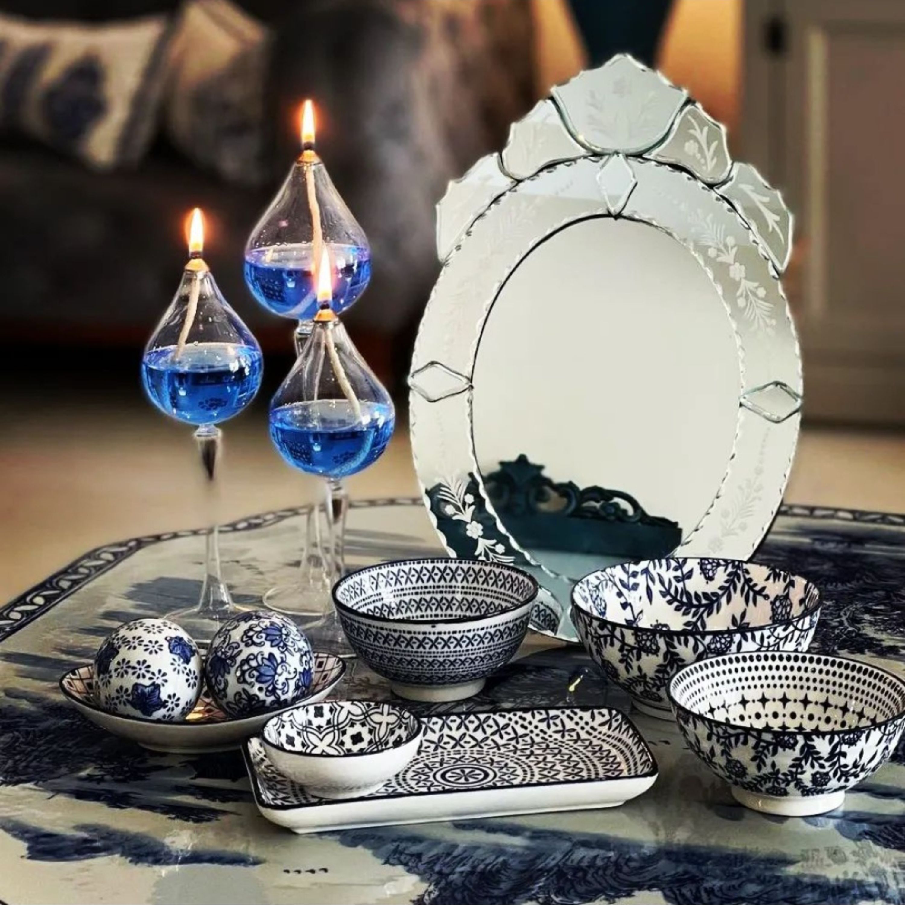 شمع پیرکس مدل رز پایه دار
