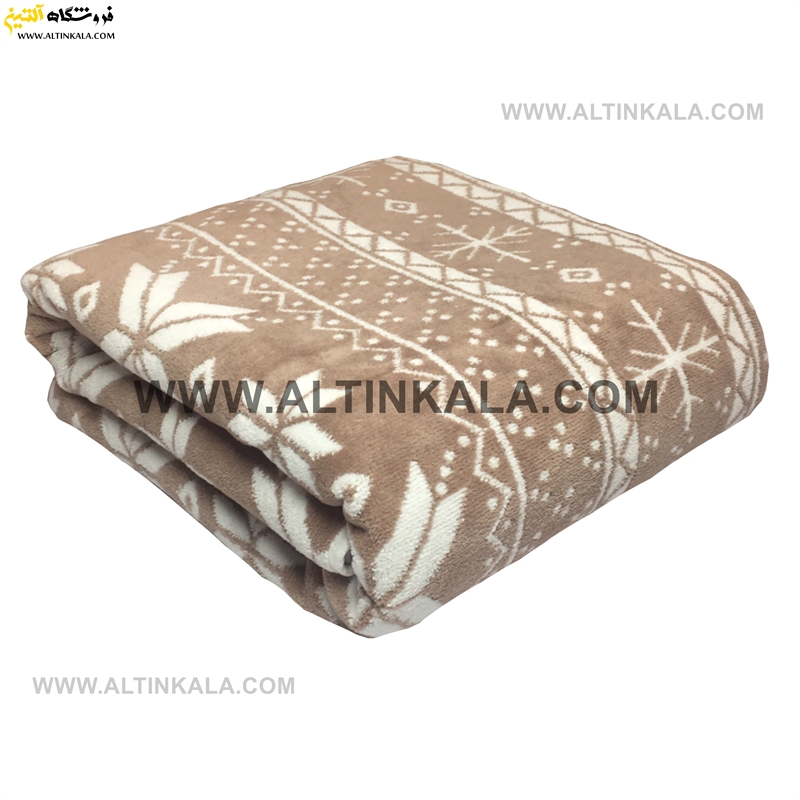 حوله حمام برند ماندگارطرح برف رنگ نسکافه ای سایز 100×160