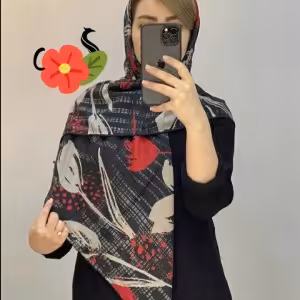 روسری نخی گلدار