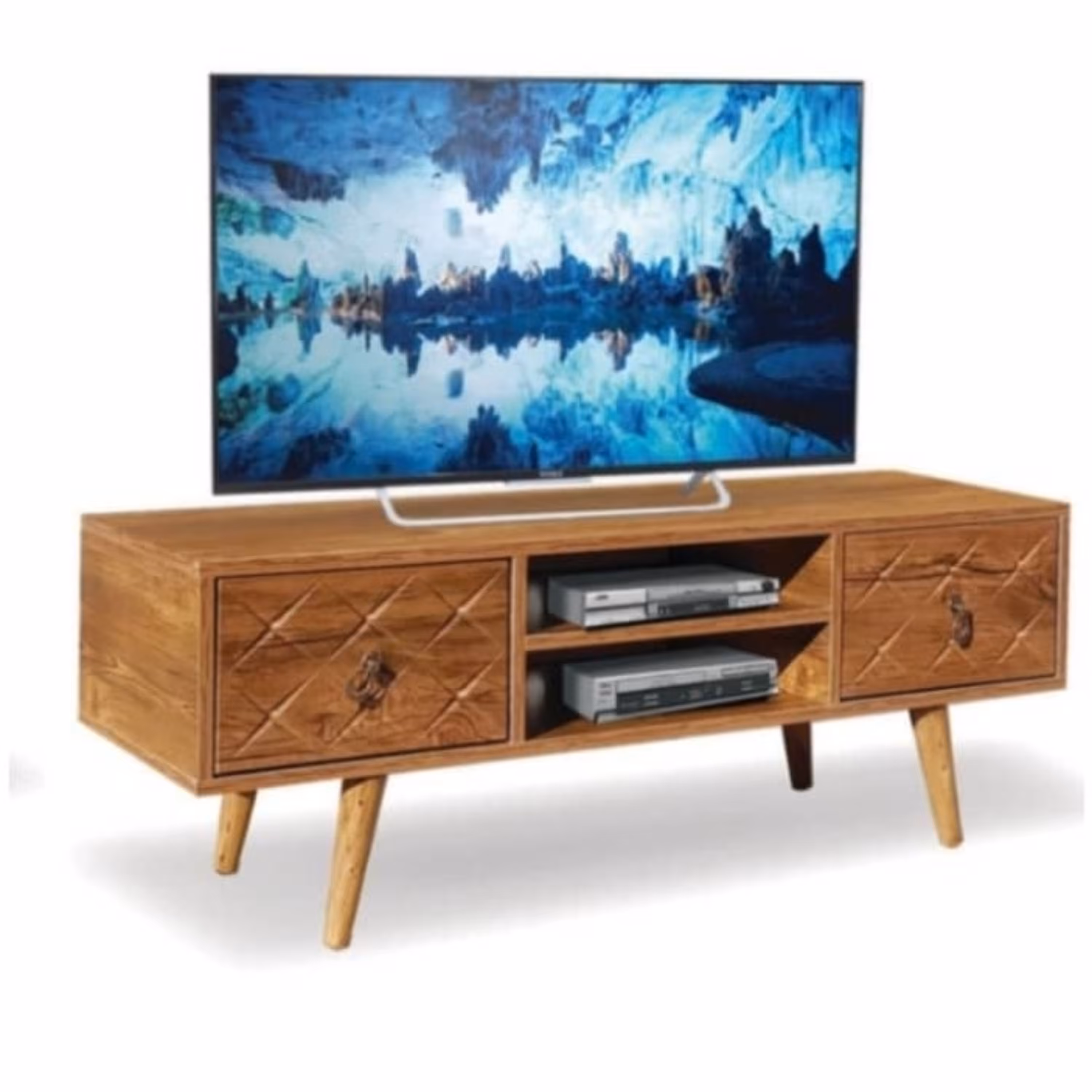 میز تلویزیون چوبی قهوه ای