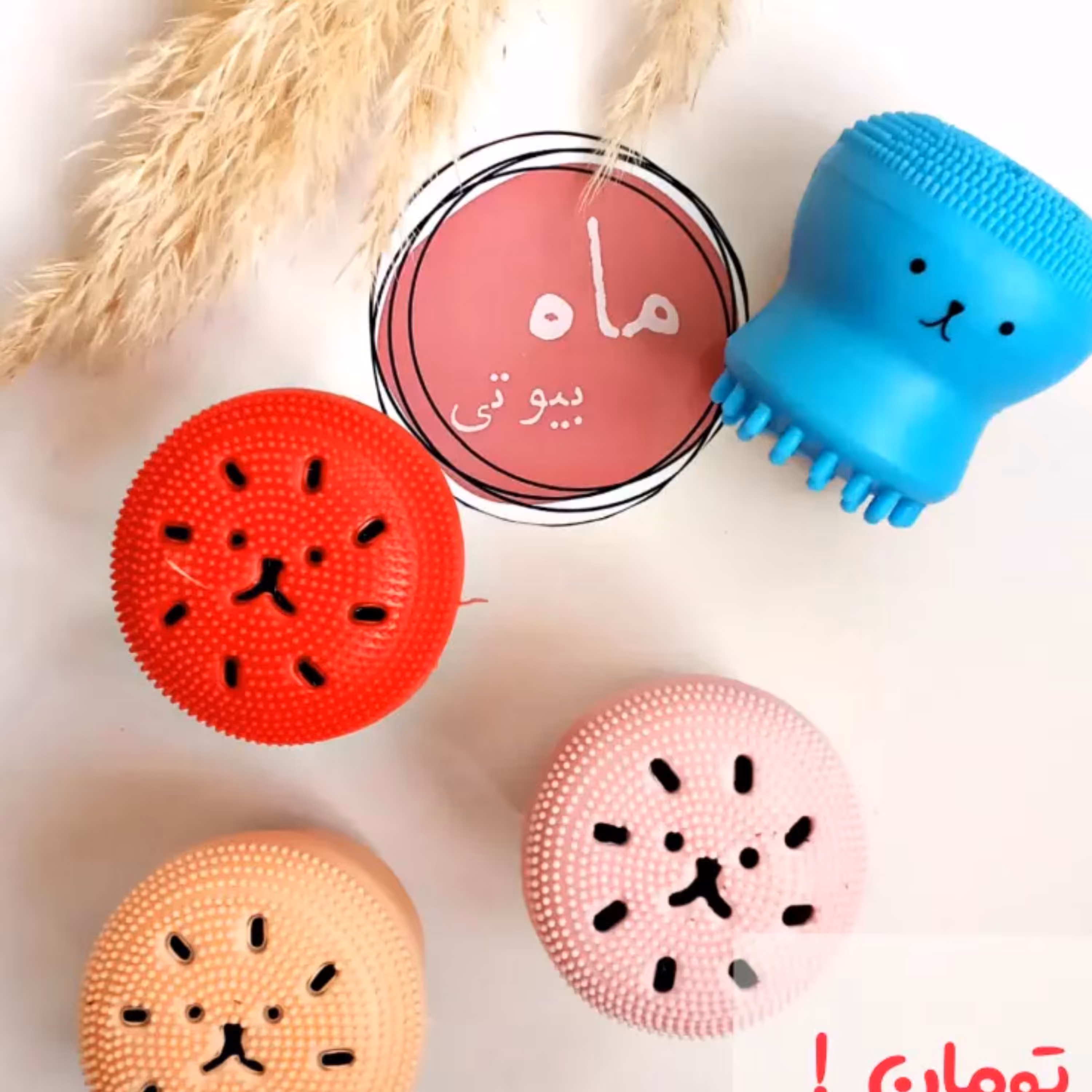 فیس براش سیلیکونی هشت پا نرم و گوگولی در رنگبندی