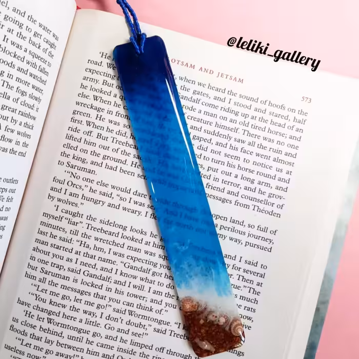 بوک مارک (نشانگر کتاب) رزینی طرح دریا