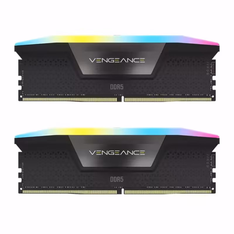 رم دسکتاپ کورسیر RAM CORSAIR DDR5 64GB(2x32GB) 6400MHz Vengeance RGB BLACK