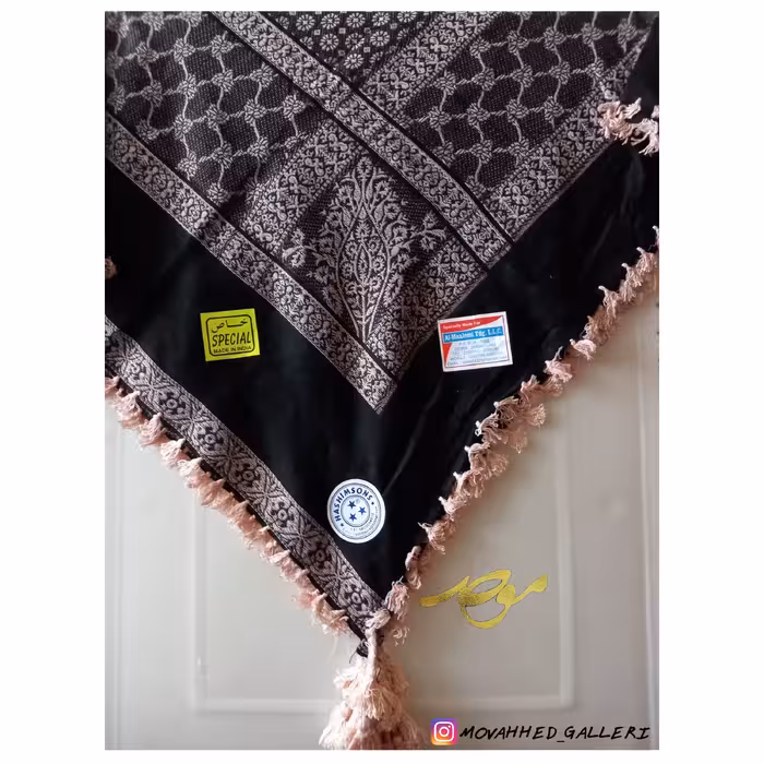 چفیه عمانی مشکی سفید درجه یک