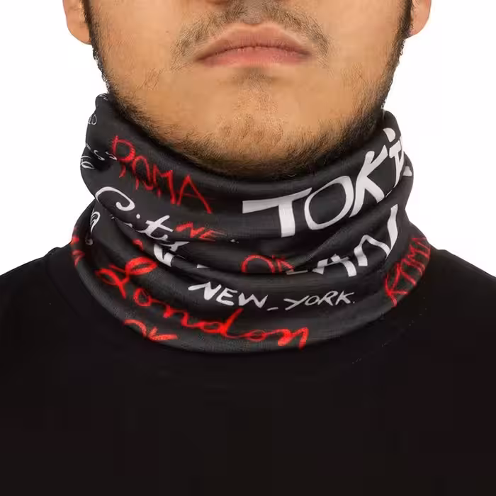 دستمال سر و گردن کوهنوردی اسکارف زمستانی خزدار YRI | قرمز/سفید