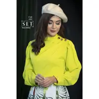 ست شومیز و دامن مجلسی مدل سوفیا رنگ سبز پسته ای کد 1892 برند SET