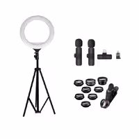 کیت تولید محتوا رینگ لایت سی یرا Sierra SR-360A ، پایه 801 ، میکروفون K9 و لنز موبایل XH-1001