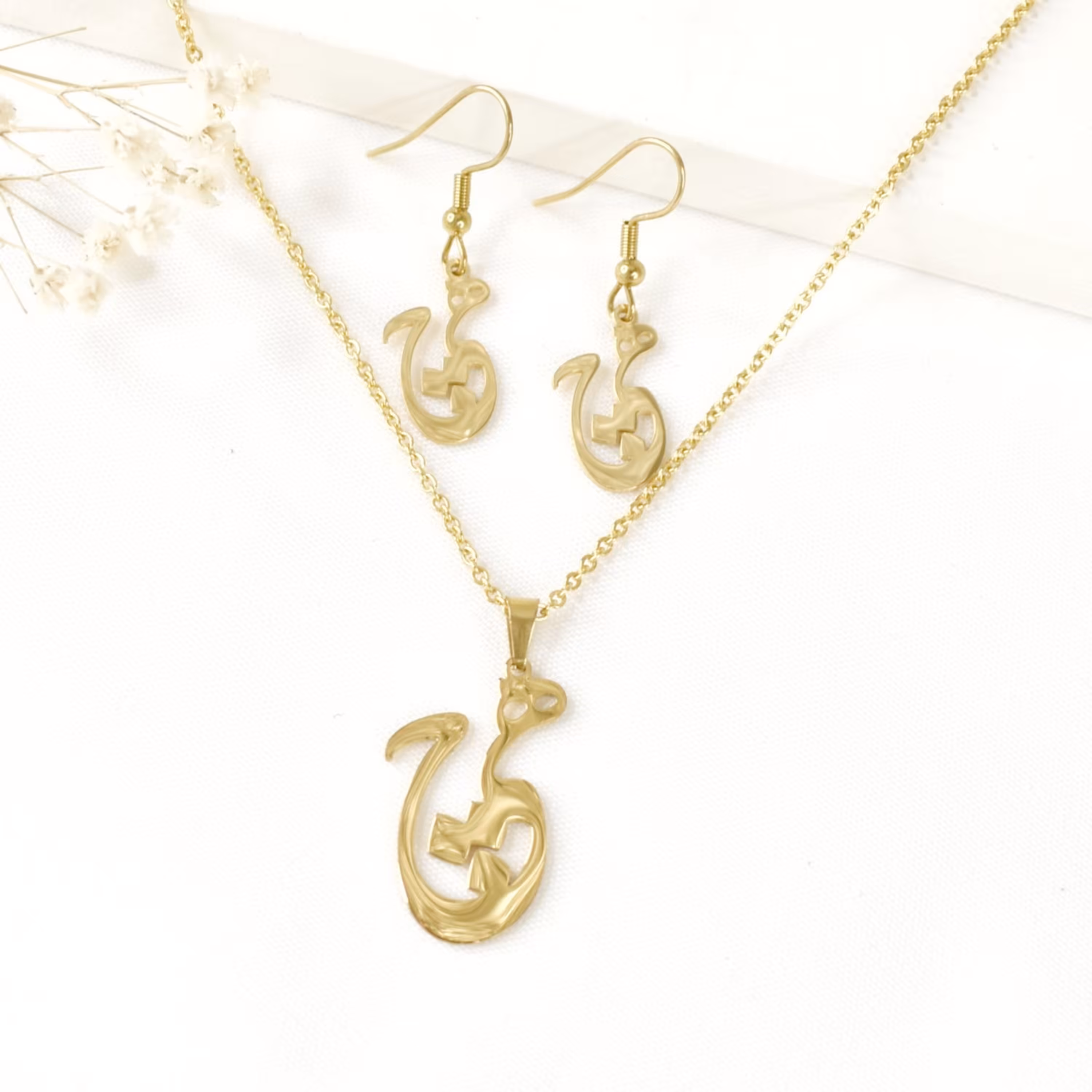 نیمست طرح طلا رنگ ثابت ضد حساسیت کد 2999