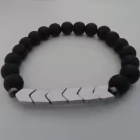 دستبندسنگ حدید با مهره اونیکس مردانه و زنانه