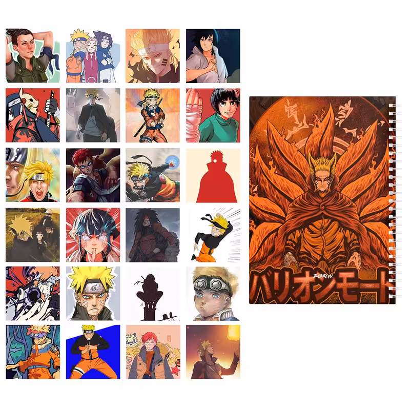 دفتر مشق باژیکان طرح Naruto Fanart کد 20215013 به همراه فتوکارت مجموعه 25 عددی