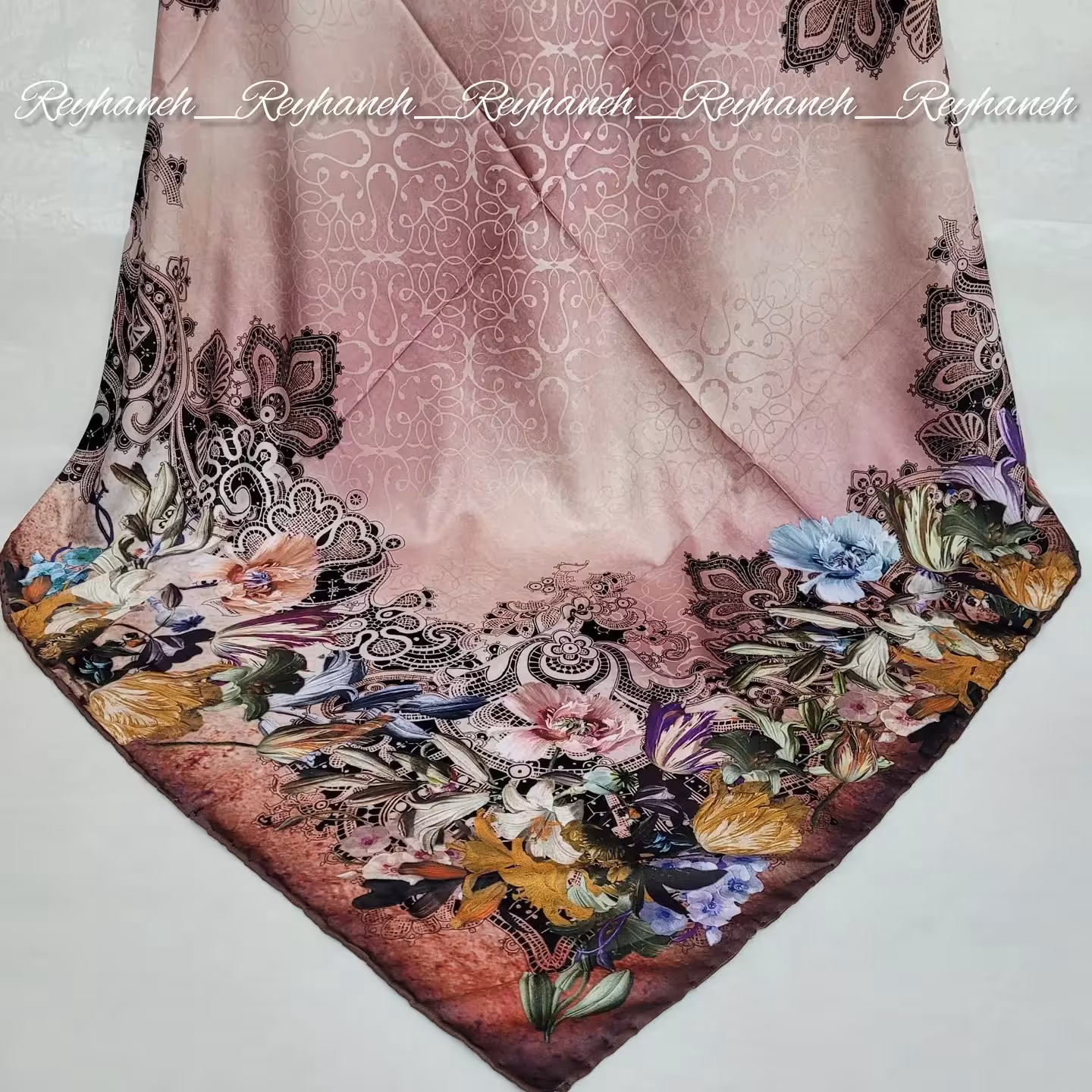 روسری ابریشم ترک  سایز 110  ارسال پستی رایگان