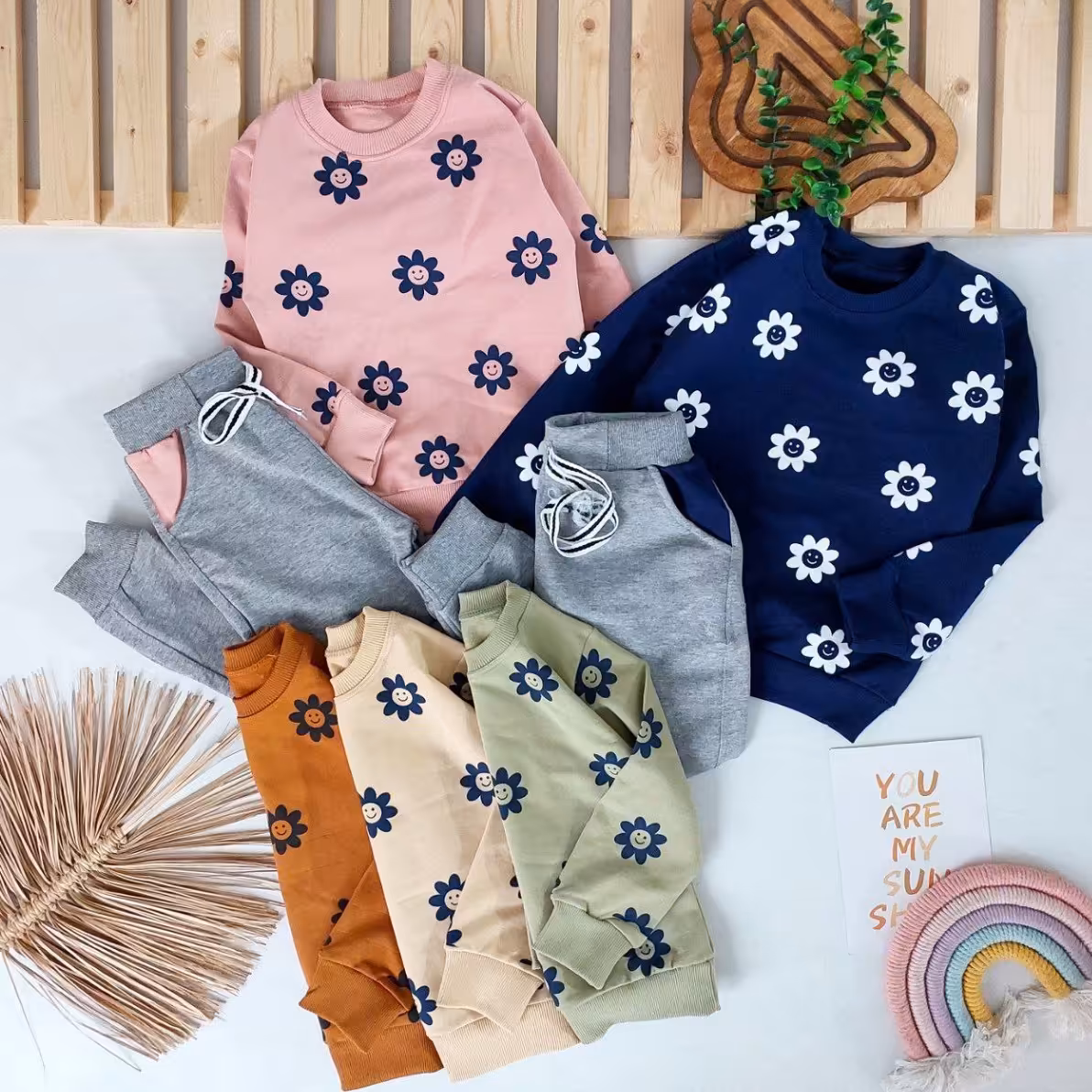 بلوز شلوار دخترانه سایز 40 و 45 ارسال رایگان طرح گل ست دخترونه