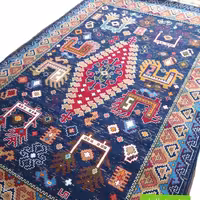 گلیم فرش ماشینی طرح ارغوان سرمه ای4متری مناسب آشپزخانه و اتاق 