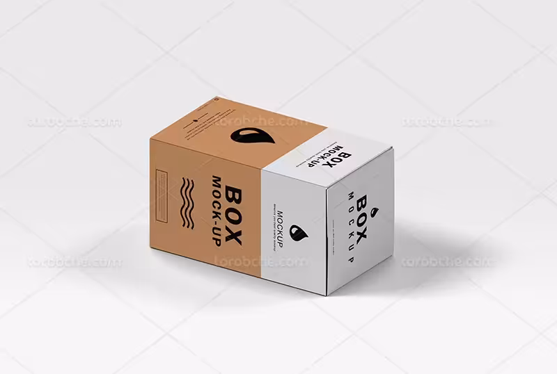 موکاپ PSD جعبه مکعب مستطیل | گرافیک با طعم تربچه