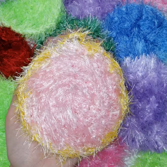 اسکاچ ظرف شویی بافتنی یک لایه زرد صورتی 