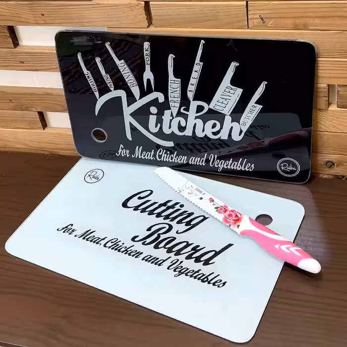 تخت گوشت شیشه ای و ضد خش و نشکن رایکا