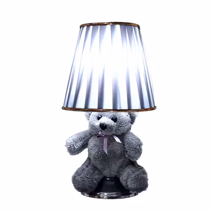 آباژور رومیزی کودک مدل عروسکی خرسی طوسی کد C1-1 