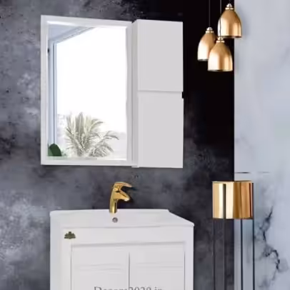 روشویی کابینتی طرح لیزا سفید فلت


