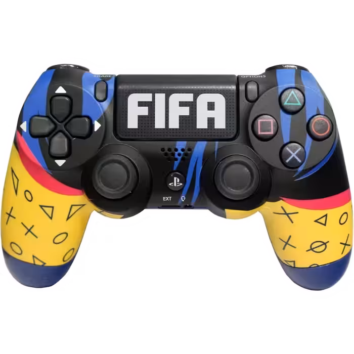 کنترلر دوال شاک پلی استیشن 4 های کپی طرح فیفا مشکی