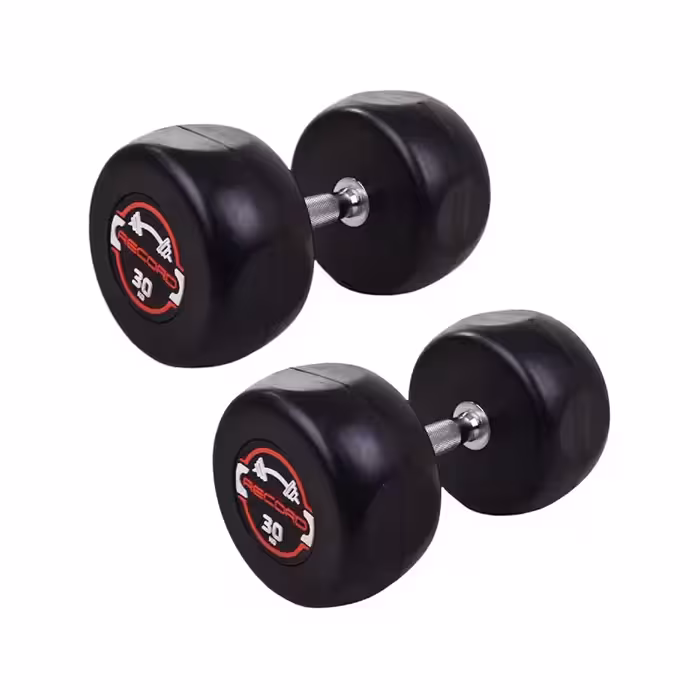 دمبل گرد استوپ دار 30 کیلوگرمی Record بسته دو عددی
