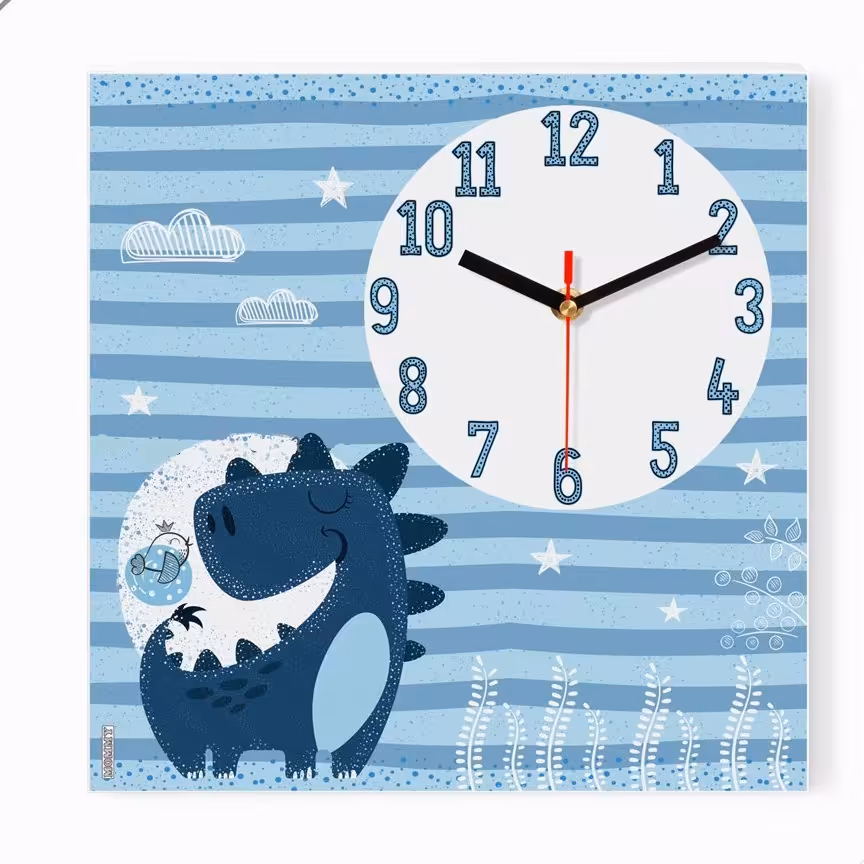 ساعت دیواری اتاق کودک طرح دایناسور کد 2916