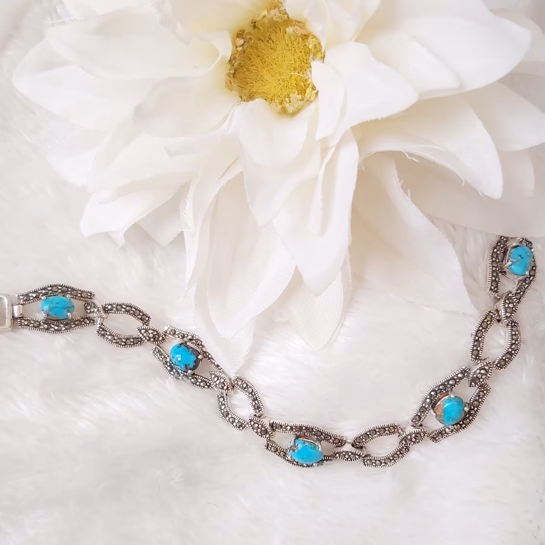 دستبند نقره و فیروزه 8