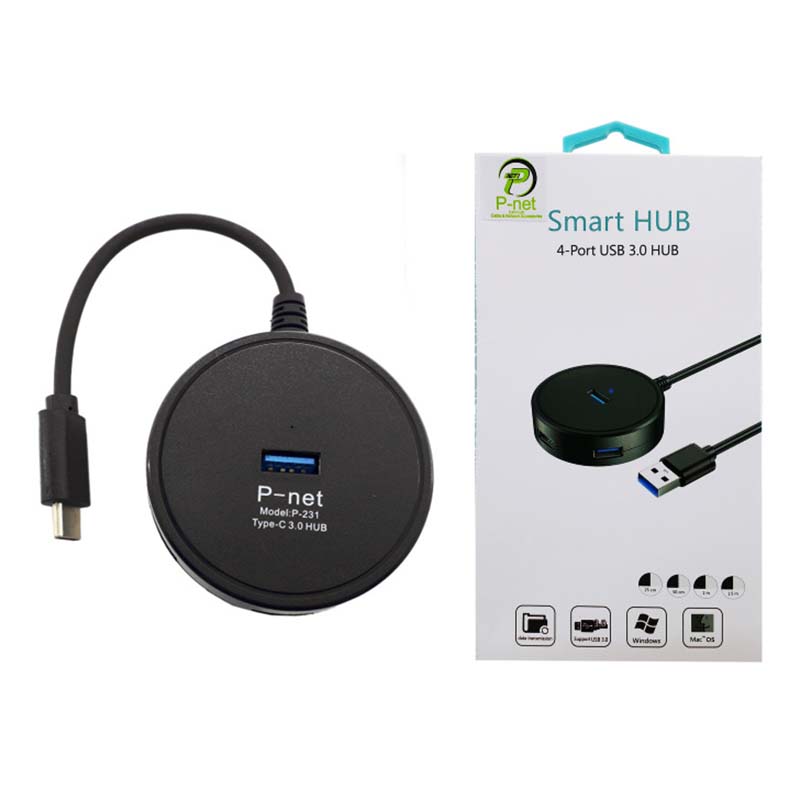 هاب 4 پورت Type-C to USB30 پی نت P-net P-231