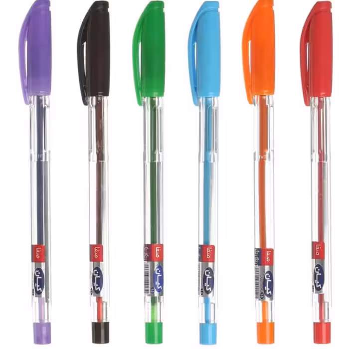 خودکار کیان مدل رنگارنگ بسته 6عددی نوک 1میل رنگهای فانتزی