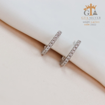 گوشواره حلقه ای ریز و ظریف دخترونه طرح طلا کد 25022