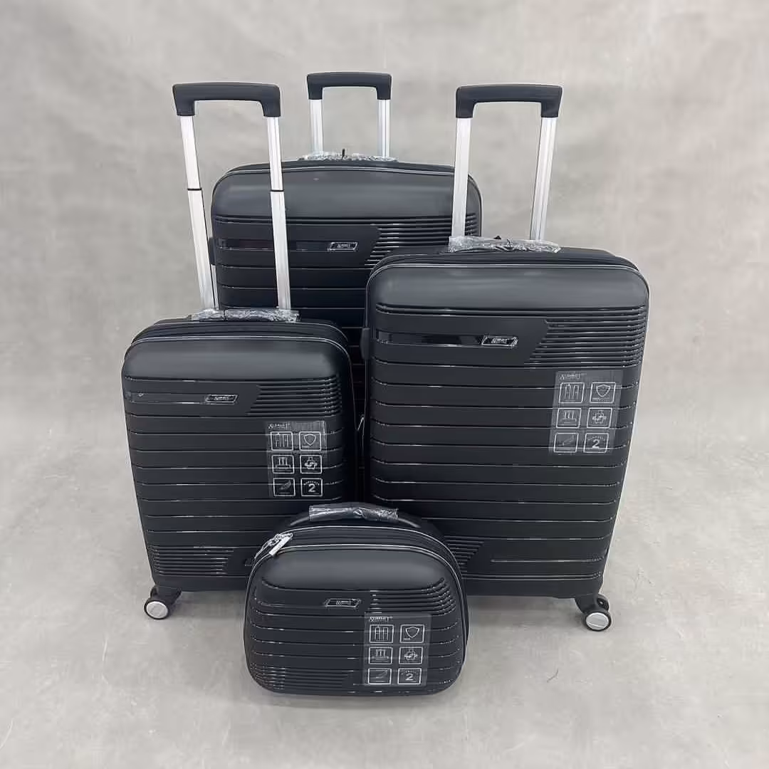 چمدان مسافرتی 4تیکه سومیت کد808 چمدان پلی پروپیلن 100درصدنشکن سامیت چمدان کلاس مهاجرتی پ پ