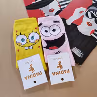 جوراب کش انگلیسی ساقدار طرح پاتریک  و باب اسفنجی