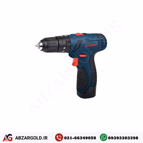 دریل شارژی 14/4 ولت دو سرعته چکشی کیفی (2باطری) استرانگ مدل
