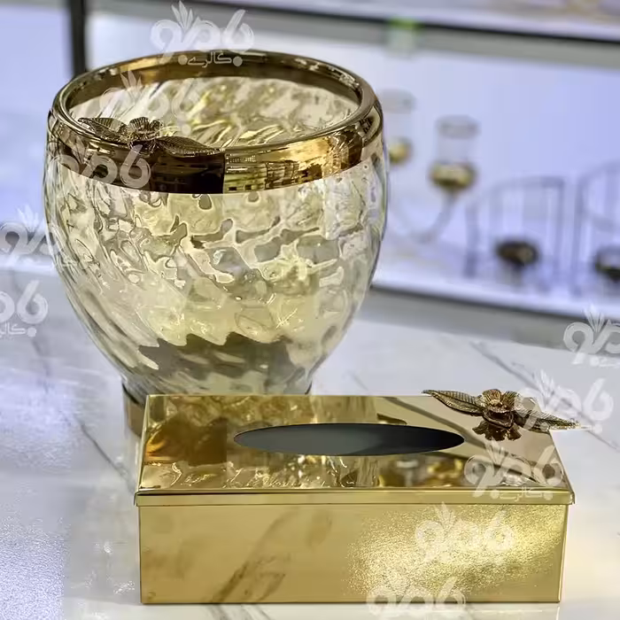 سطل و جادستمال عسلی 450/36 طلایی