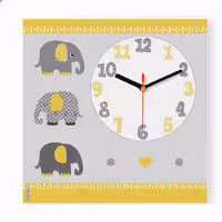 ساعت دیواری اتاق کودک طرح 3 فیل کد 5533