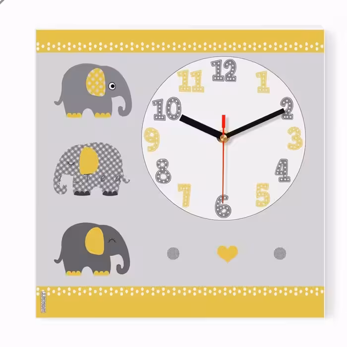 ساعت دیواری اتاق کودک طرح 3 فیل کد 5533