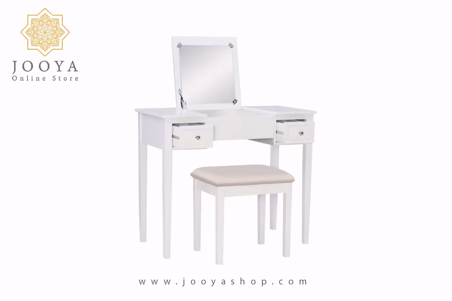 میز آرایشی آینه مخفی ساده عروس چوبی شارونل مدل TM 168