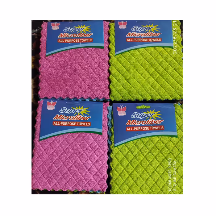 دستمال میکرو فایبر چربی زدا بسته سه تایی مناسب برای سطوح چرب