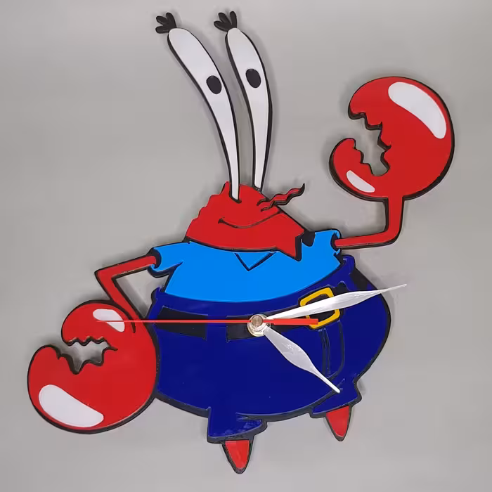 ساعت اقای خرچنگ جنس پلکسی سایز 30 سانتی متر