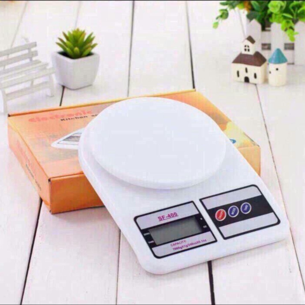 ترازوی دیجیتال آشپزخانه مدل sf400 جعبه زرد اصلی اندازه گیری از 1 گرم تا 10 کیلوگرم