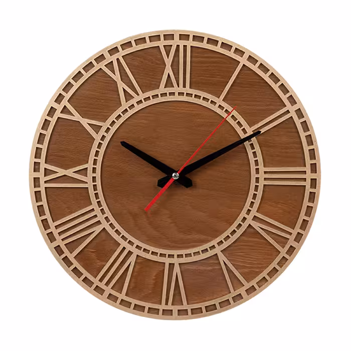 ساعت دیواری چوبی مدل کیتا کلاسیک کد CK 601-TC - (قطر 35 cm)