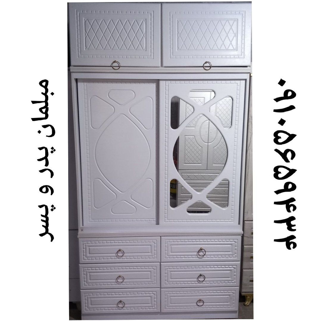 کمد لباس 2 درب ریلی بزرگ 6 کشو باکس دار با رنگ بندی( برای خرید عمده پیام دهید )