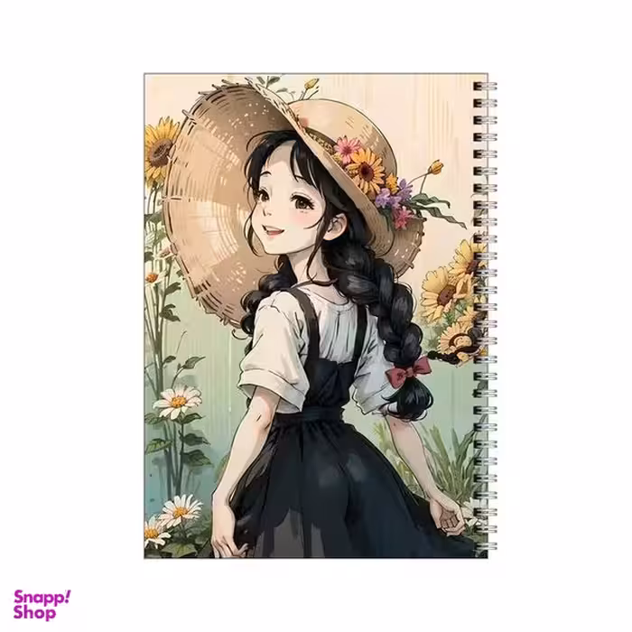 دفتر مشق 100 برگ بامبیلیپ طرح دختر در میان گل ها کد 5726760