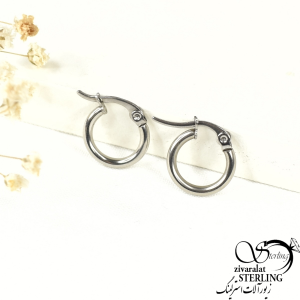 گوشواره کوچیک حلقه ای استیل کد 8300