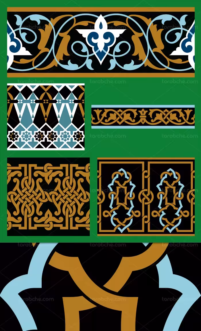 وکتور مجموعه واگیره کاشی کاری | گرافیک با طعم تربچه
