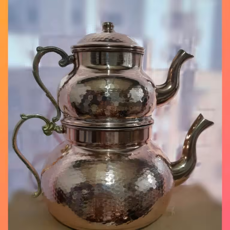 کتری و قوری ترک دسته برنجی