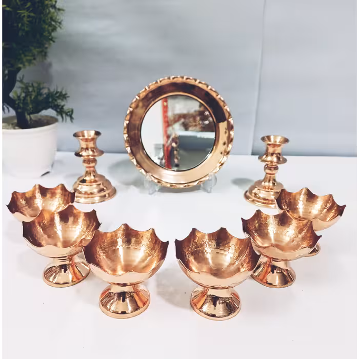 هفت سین مینیاتوری  و آینه و شمعدان خورشیدی  نانو شده شیک و زیبا باکیفیت  