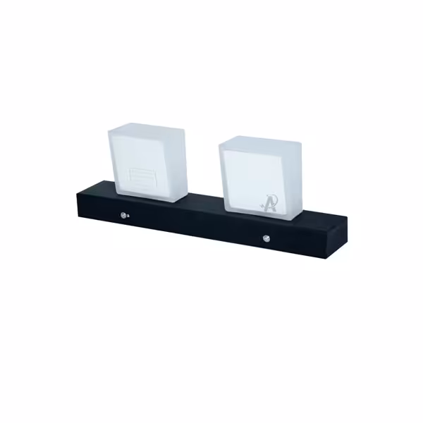 چراغ دیواری دکوراتیو برلیان 2 شعله 12 وات بدنه نچرال زانیس مشکی - چوبی - سفید