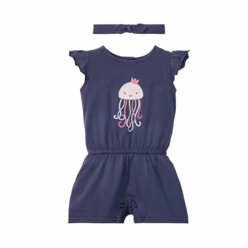 ست رامپر و تل دخترانه لوپیلو lupilu آلمان سایز 6 تا 12 ماه (ارسال رایگان )