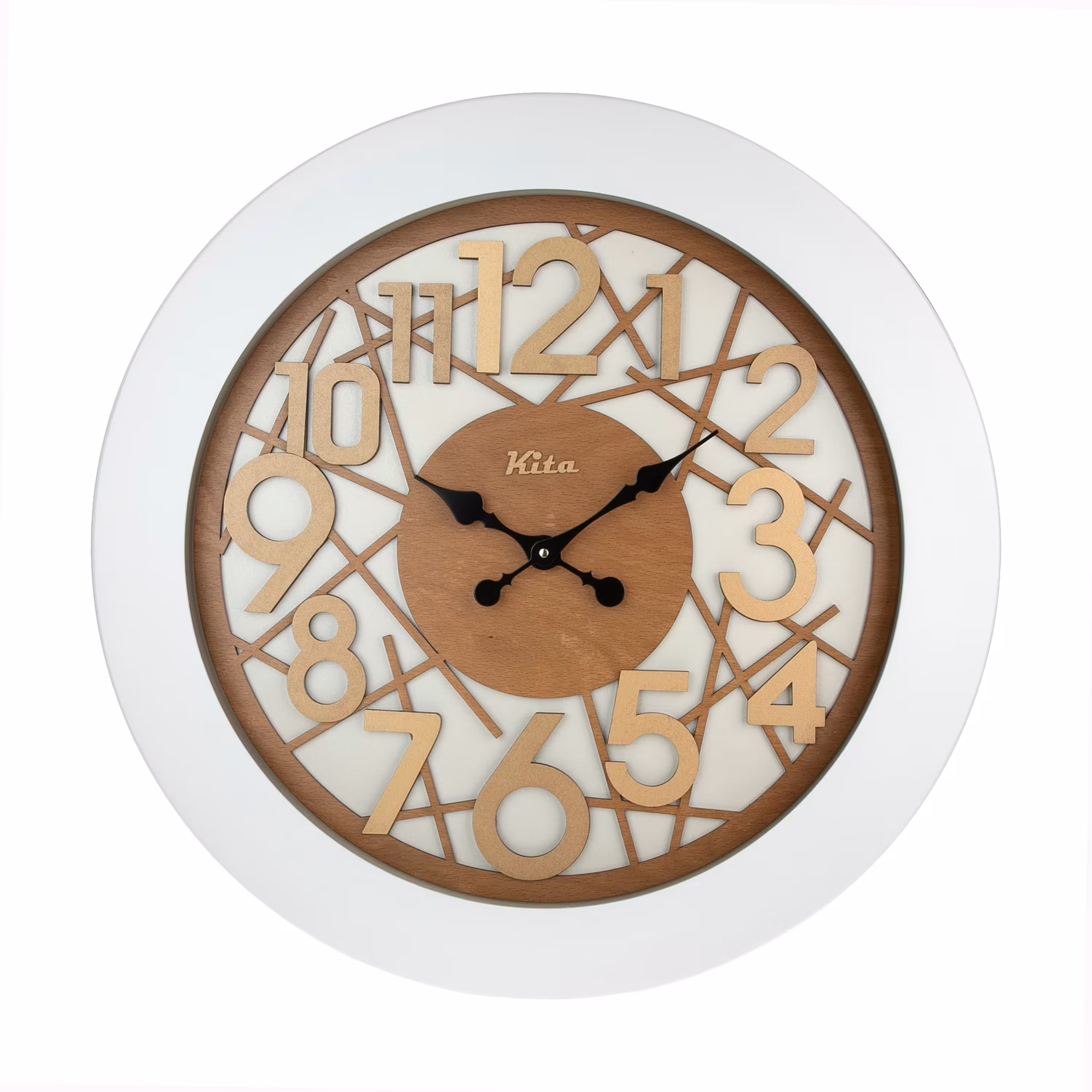 ساعت دیواری چوبی مدل کیتا رویال کد CKS 602-W60 - (قطر 60 cm)