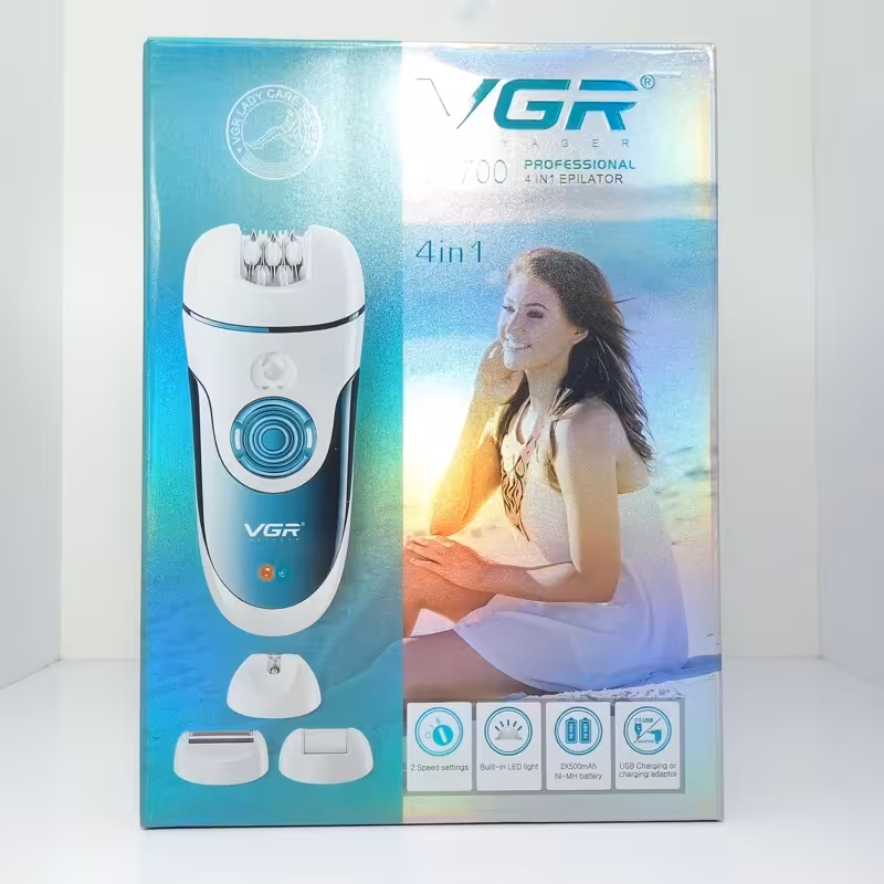 اپلیدی چهار کاره وی جی آر حرفه ای اصلی،موکن برقی VGR ، اپیلاتور وی جی آر ، ماشین اصلاح صورت و بدن، اپلیدی VGR،پسکرایه